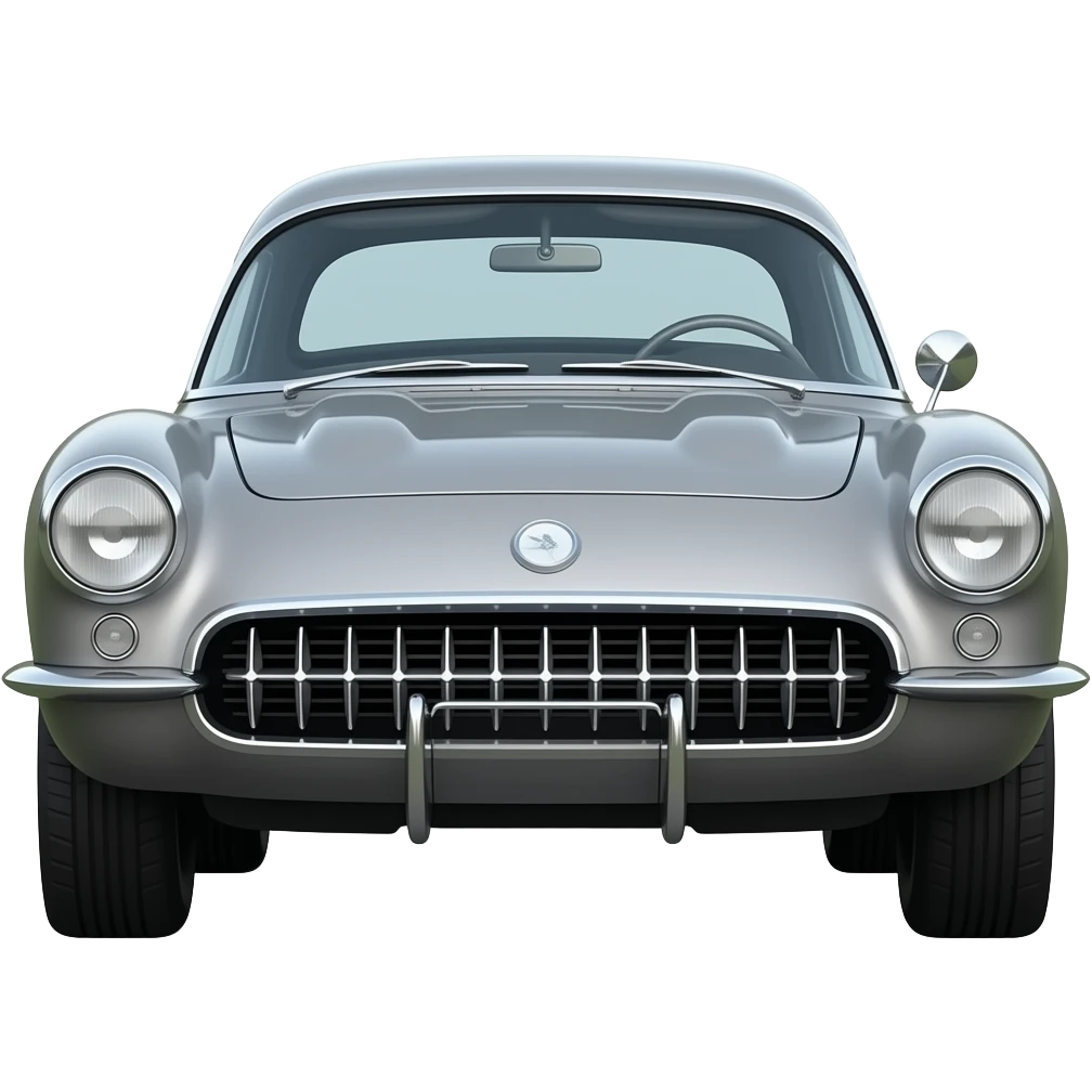 1960 metallic grey corvette stingray, hyper realistic, highly detailed emoji