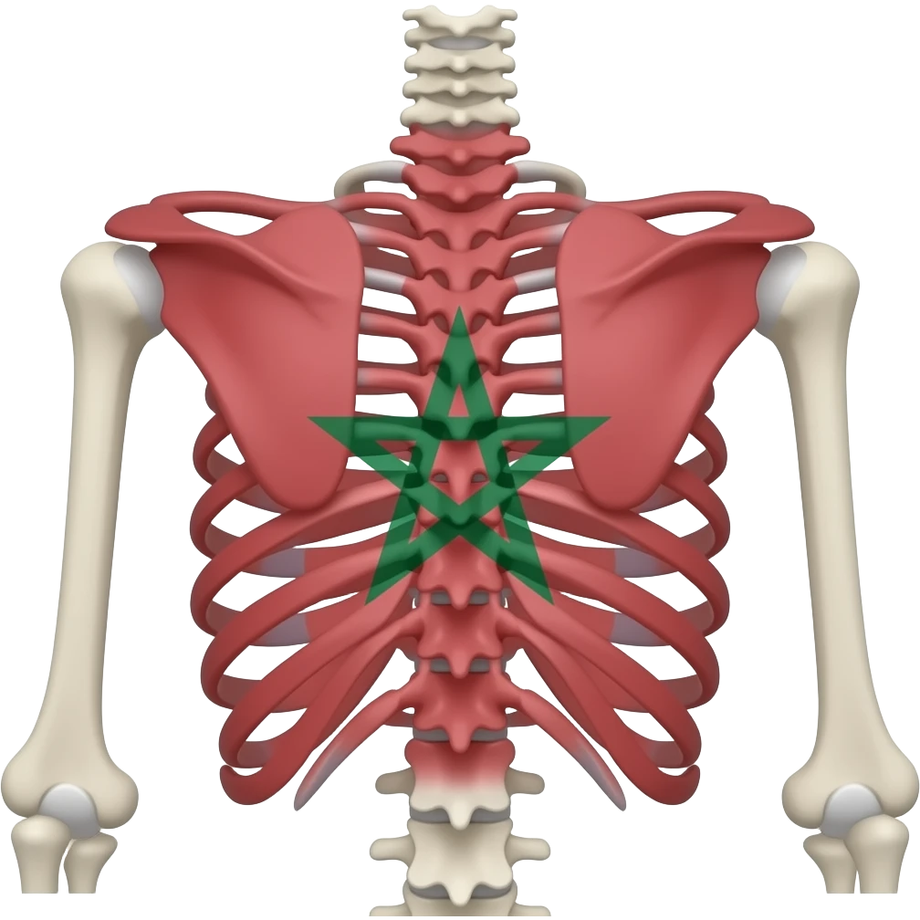 a back bone just the backbone not all the bones and let him wearing the morrocan flag emoji