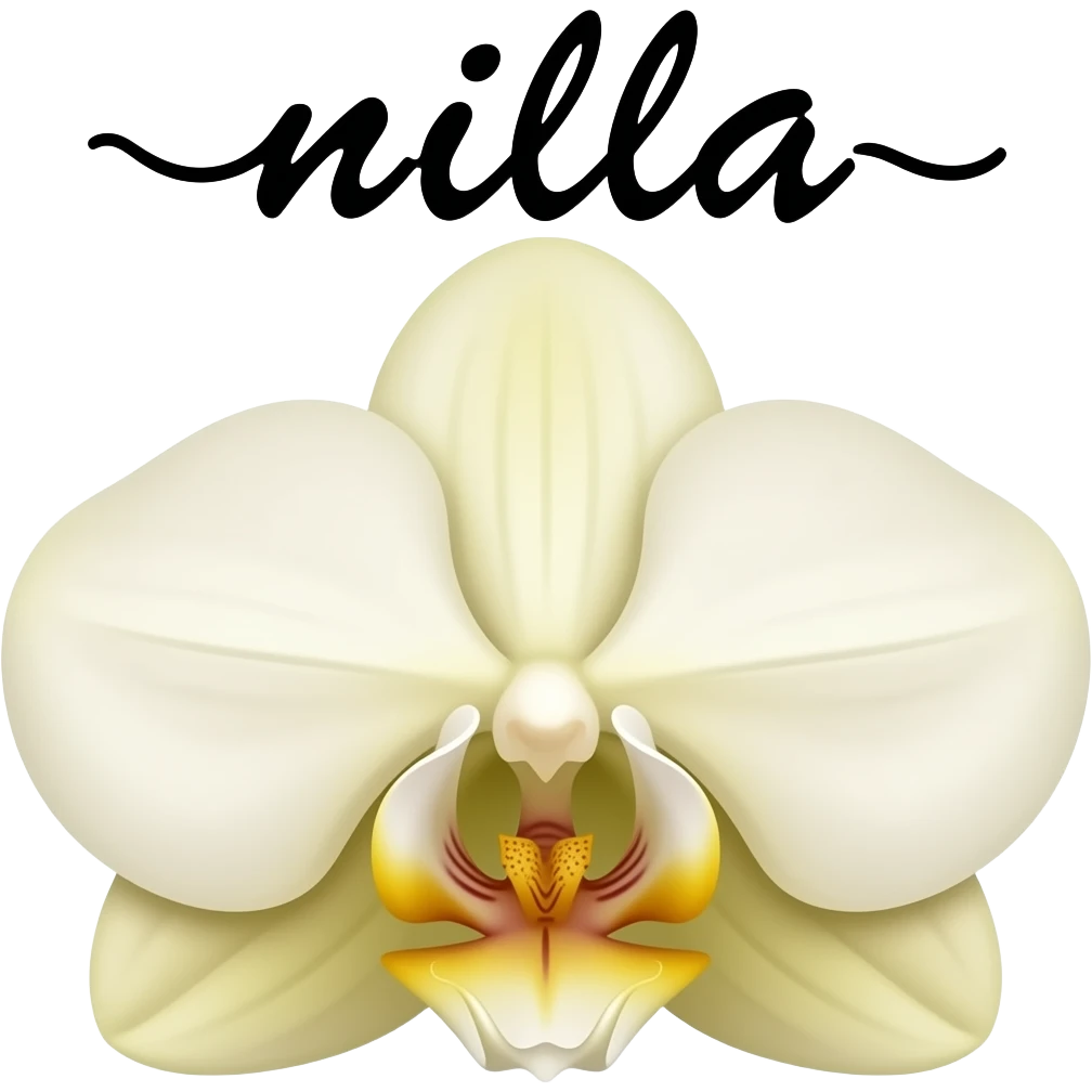 a vanilla flower that has the word "nilla" written above emoji