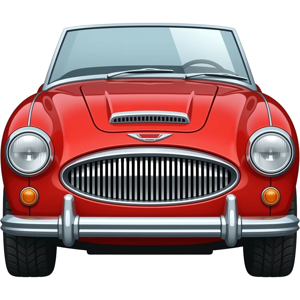 austin healey red car, hyper realistic, highly detailed emoji