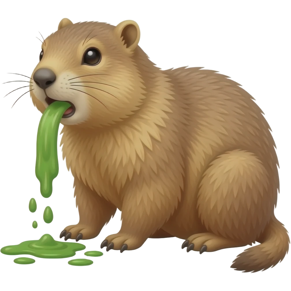 Marmotte qui vomis  vert emoji