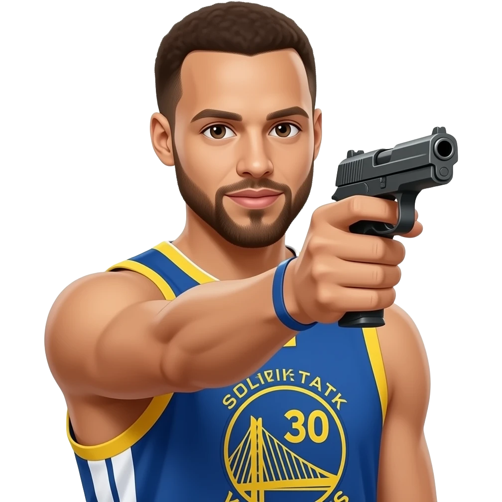 Steph curry holding pistol emoji