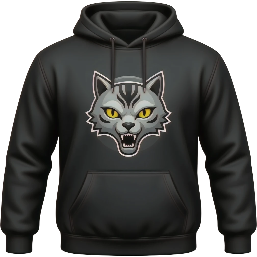 Black hoodie with a large warrior cats thunderclan logo on it emoji ...