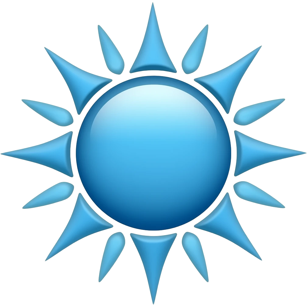 Blue sun emoji