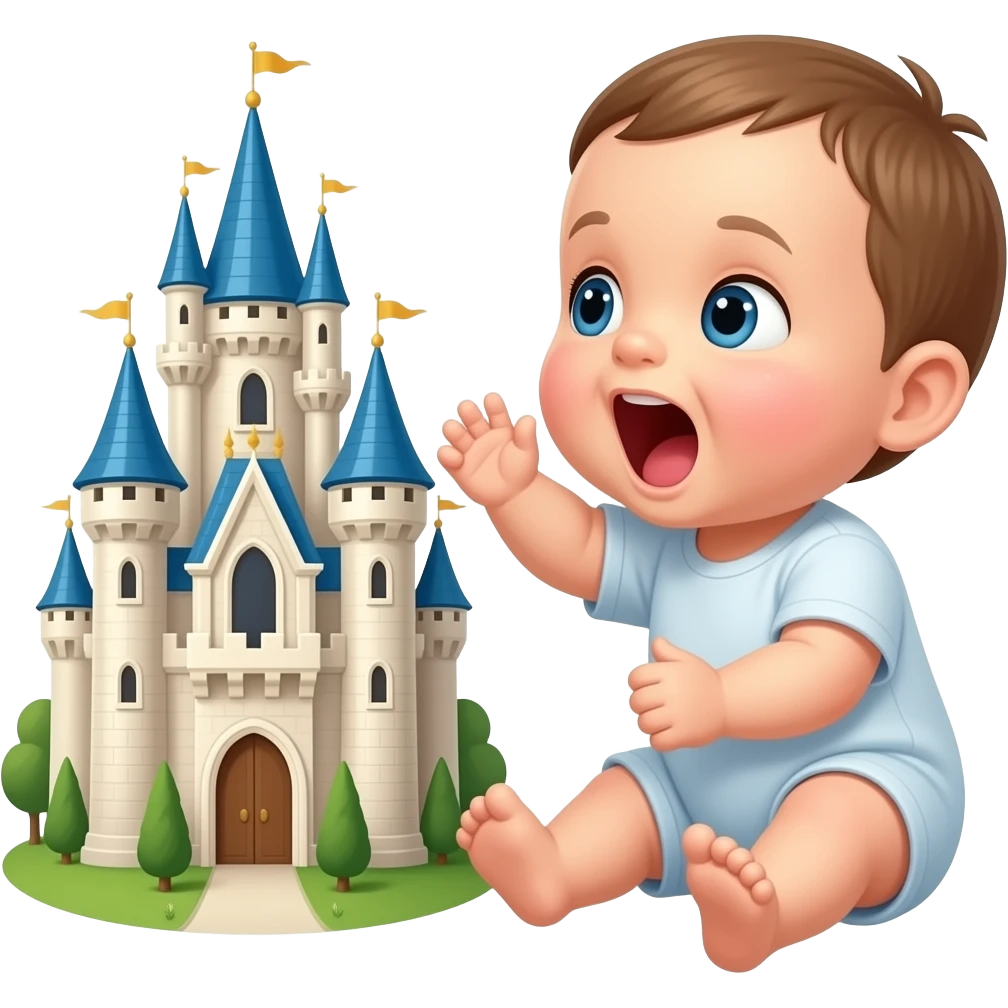 Малыш орет замок emoji