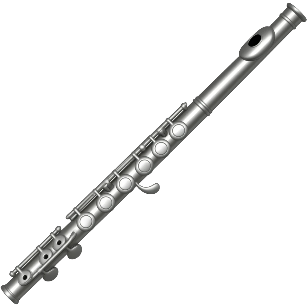 silver coloured Flute emoji