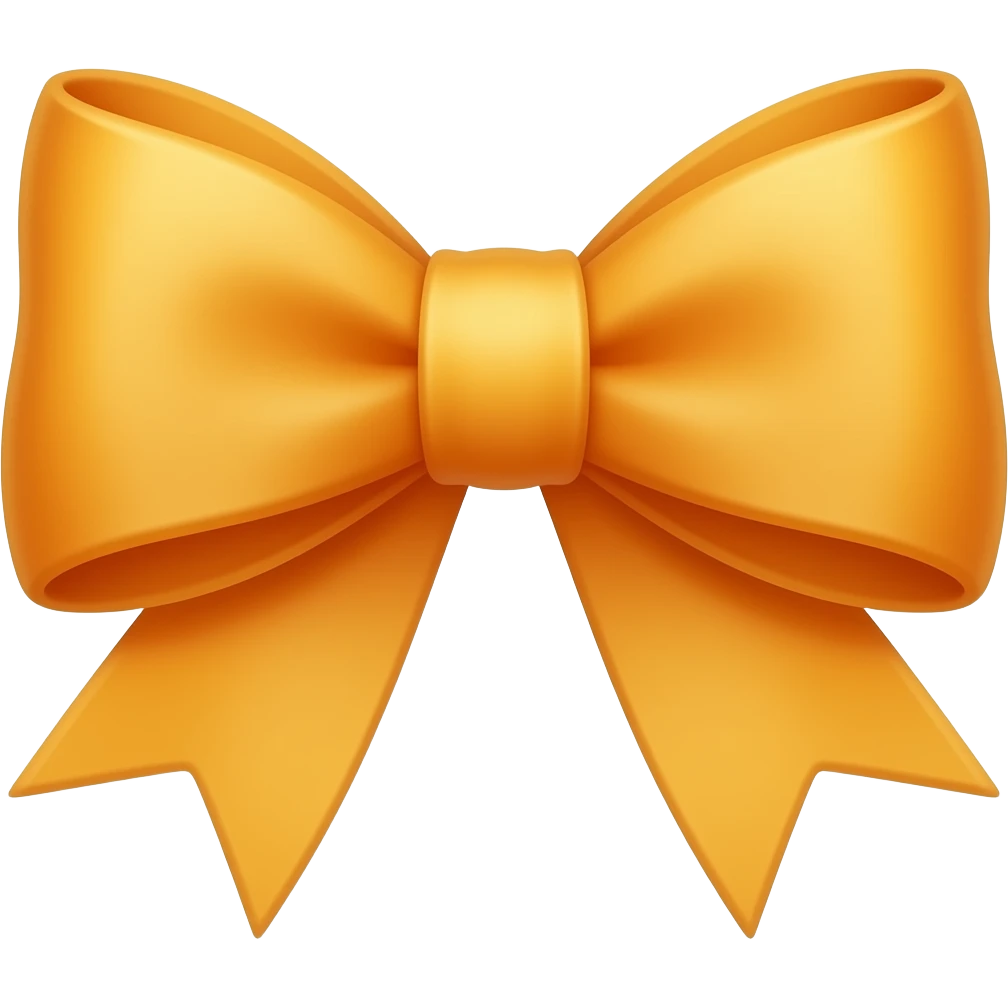 orange mixed with yellow cute bow emoji