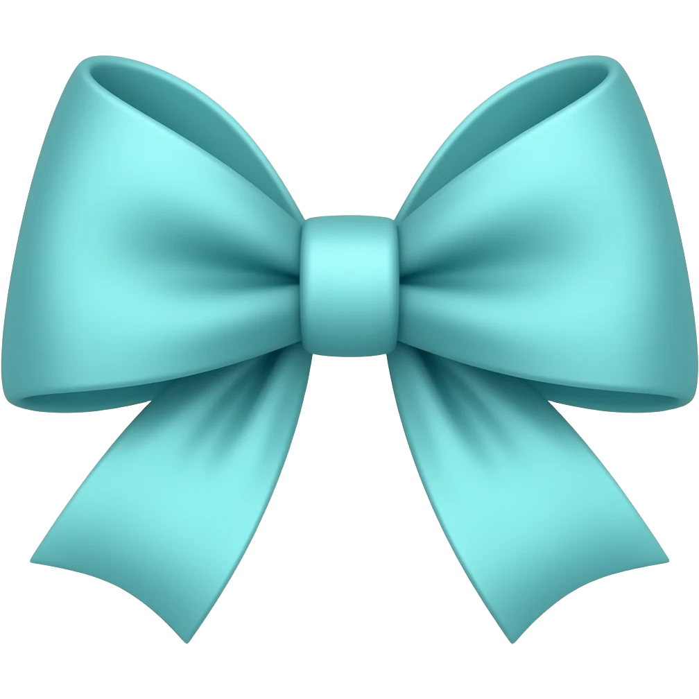 Tiffany blue realistic bow emoji