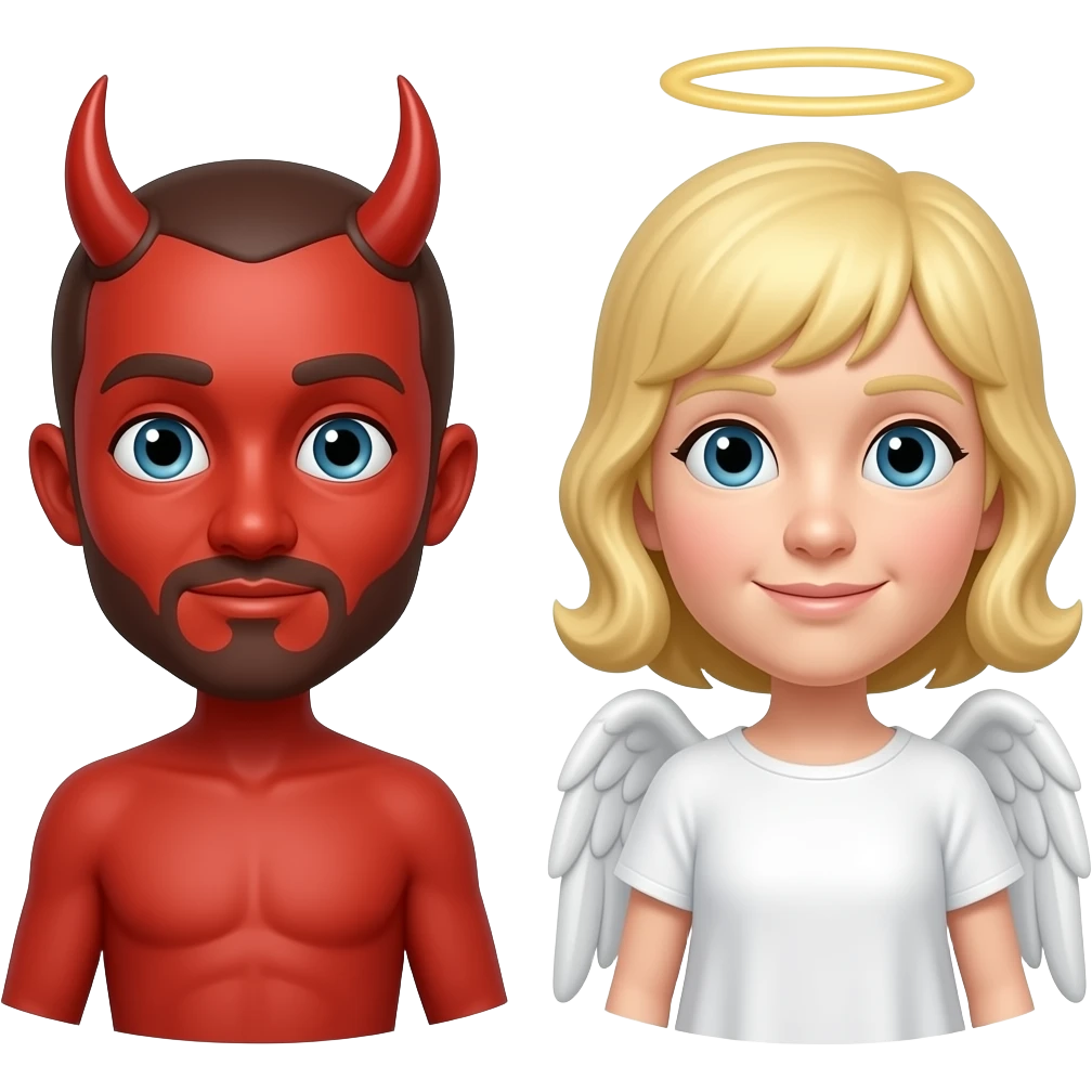 👿+😇 equal emoji