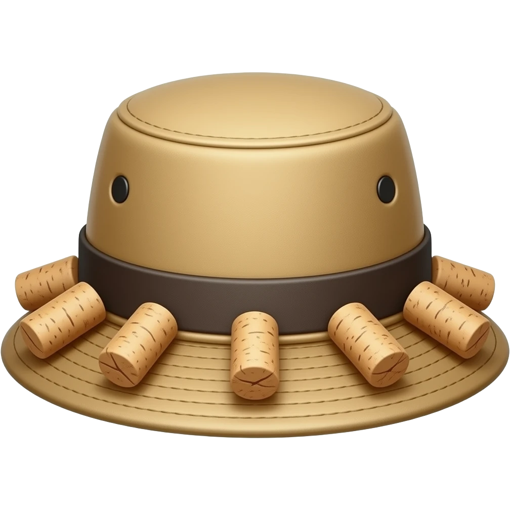 Aussie hat with corks emoji