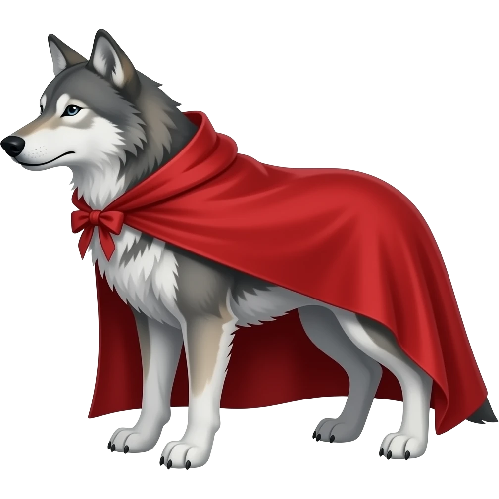 wolf in red cape emoji