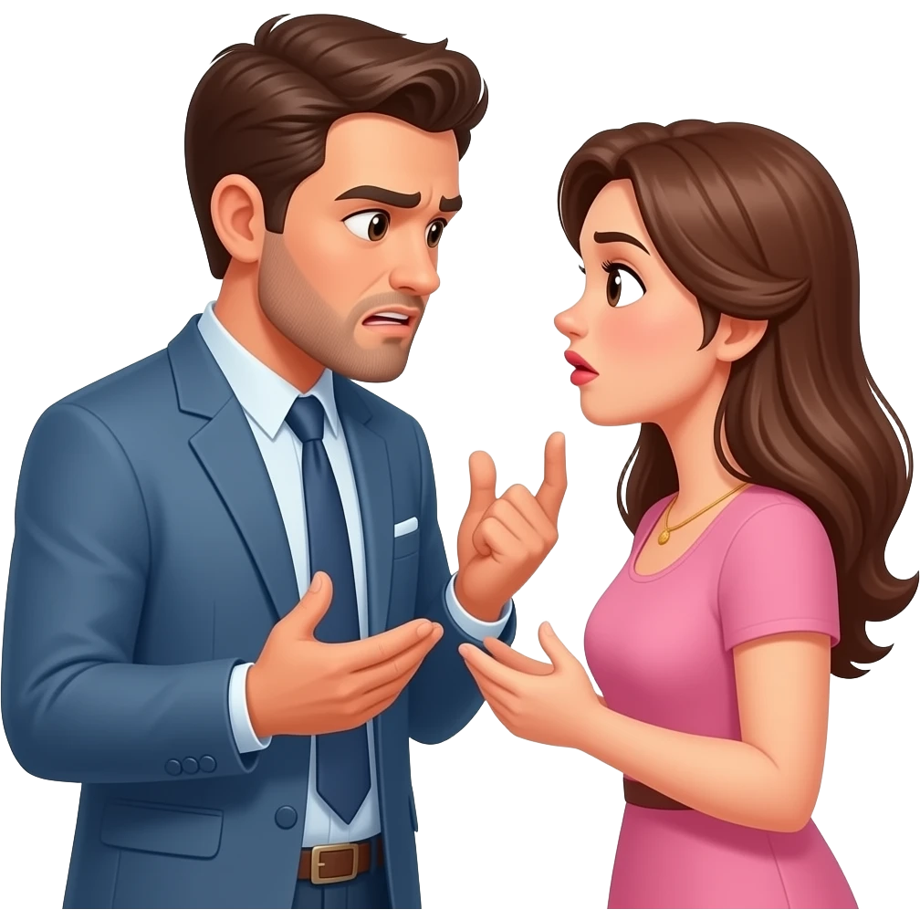 любовь в рамках  ругаются мужчина и женщина emoji