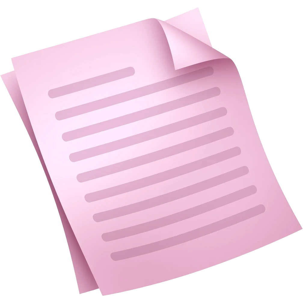 Documents paper pink emoji