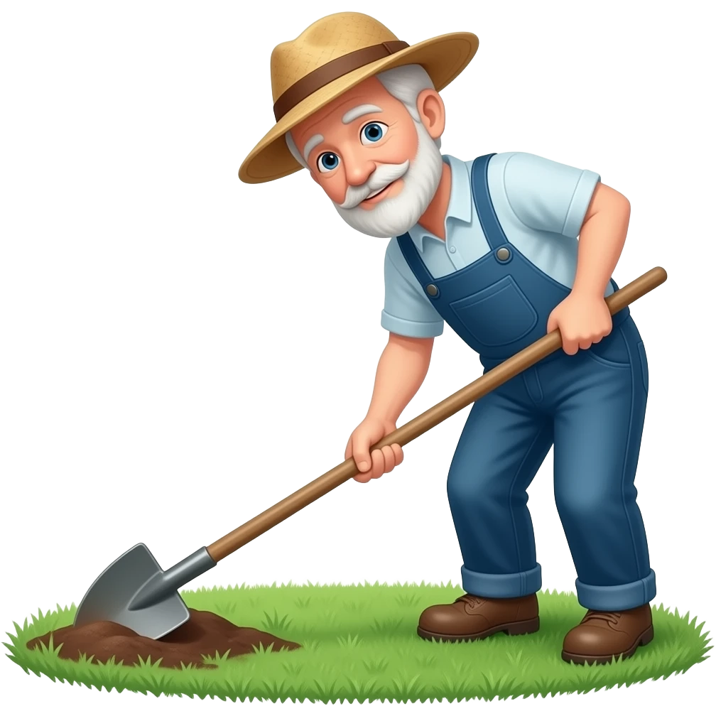 Old man doing yardwork emoji