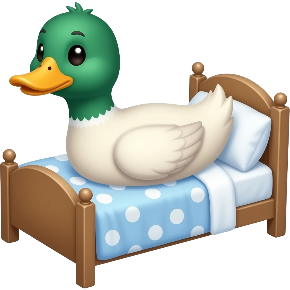 Duck in a bed emoji