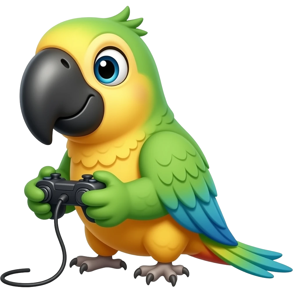 cartoonish style parrot game assert emoji