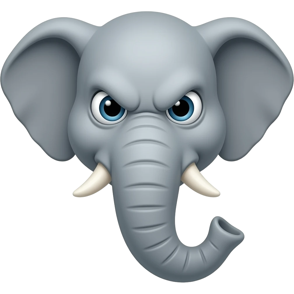 elephant with angry face emoji