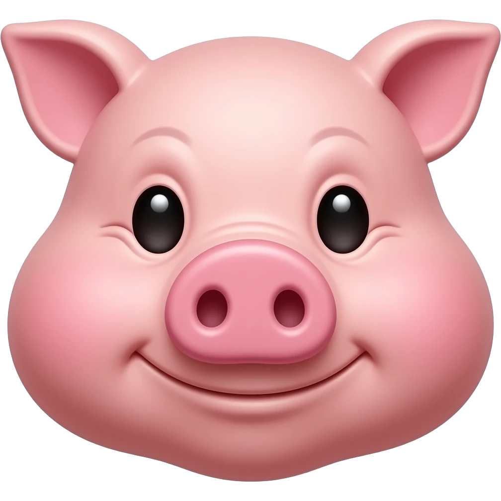 Make a pig head with a fat face but not smiling emoji
