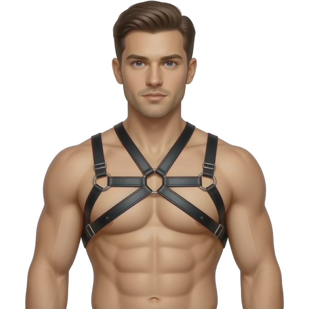 Auf Stelle einen nackten Mann im harness emoji
