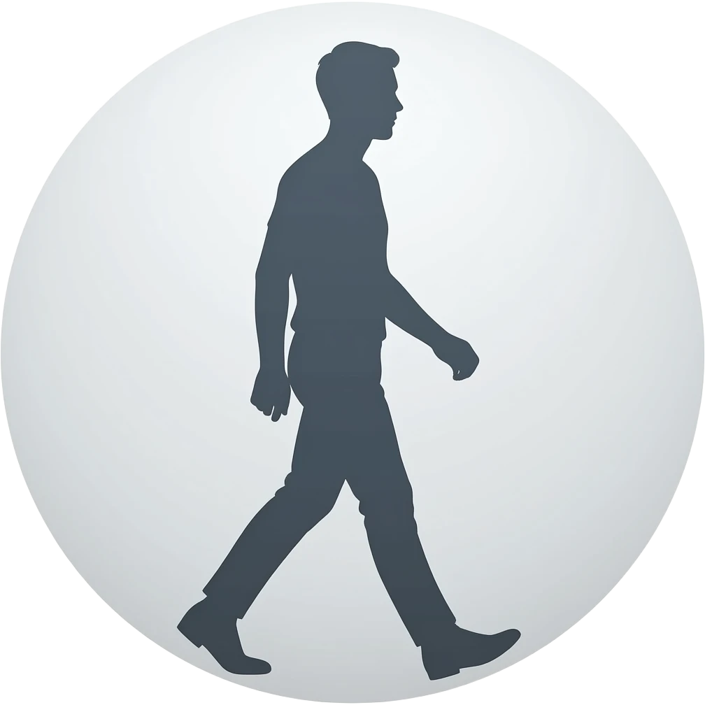 Siluete of person walking right one colour emoji