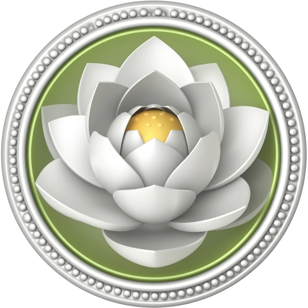 lotus flower 3d facing up in a round decorative circle emoji