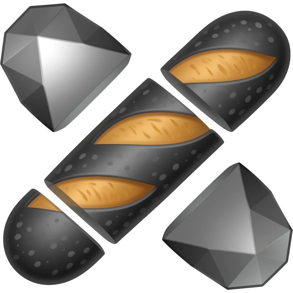 black and grey gem Baguette Cut emoji