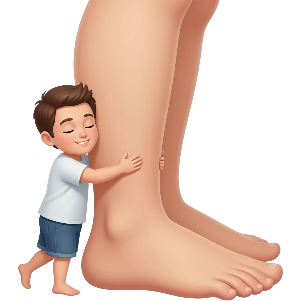 一个人抱一个巨大的腿 emoji