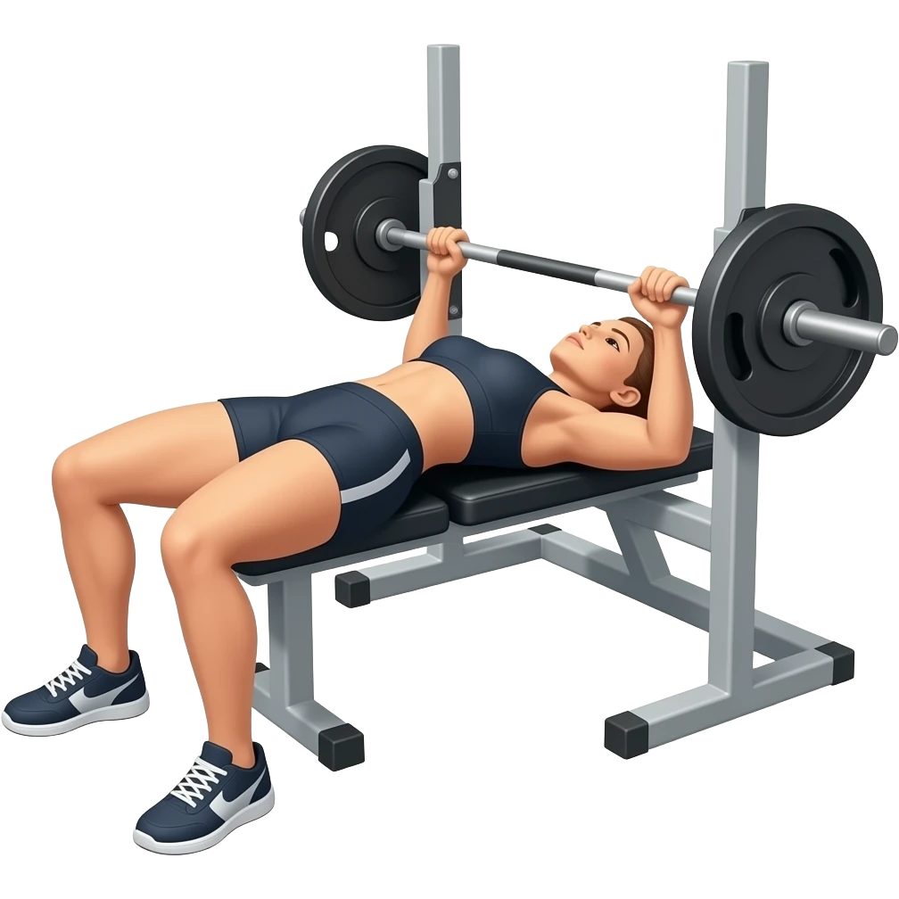 woman 'decline' bench press emoji
