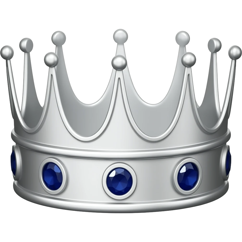 sliver crown with dark blue gems emoji