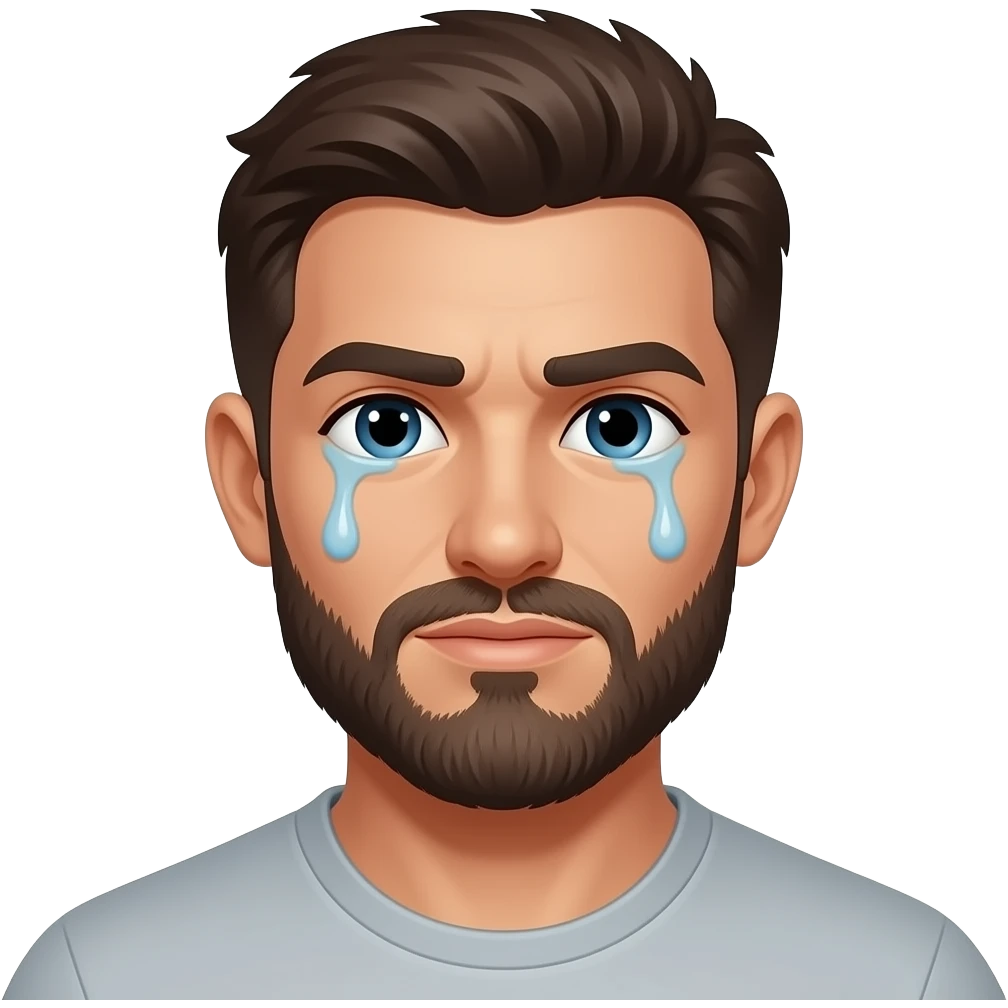 A sweating man emoji