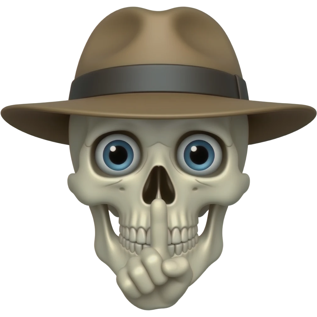 💀+🤫+👒 emoji