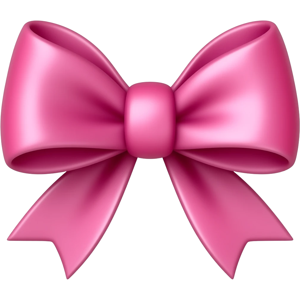 Pink bow glossy emoji