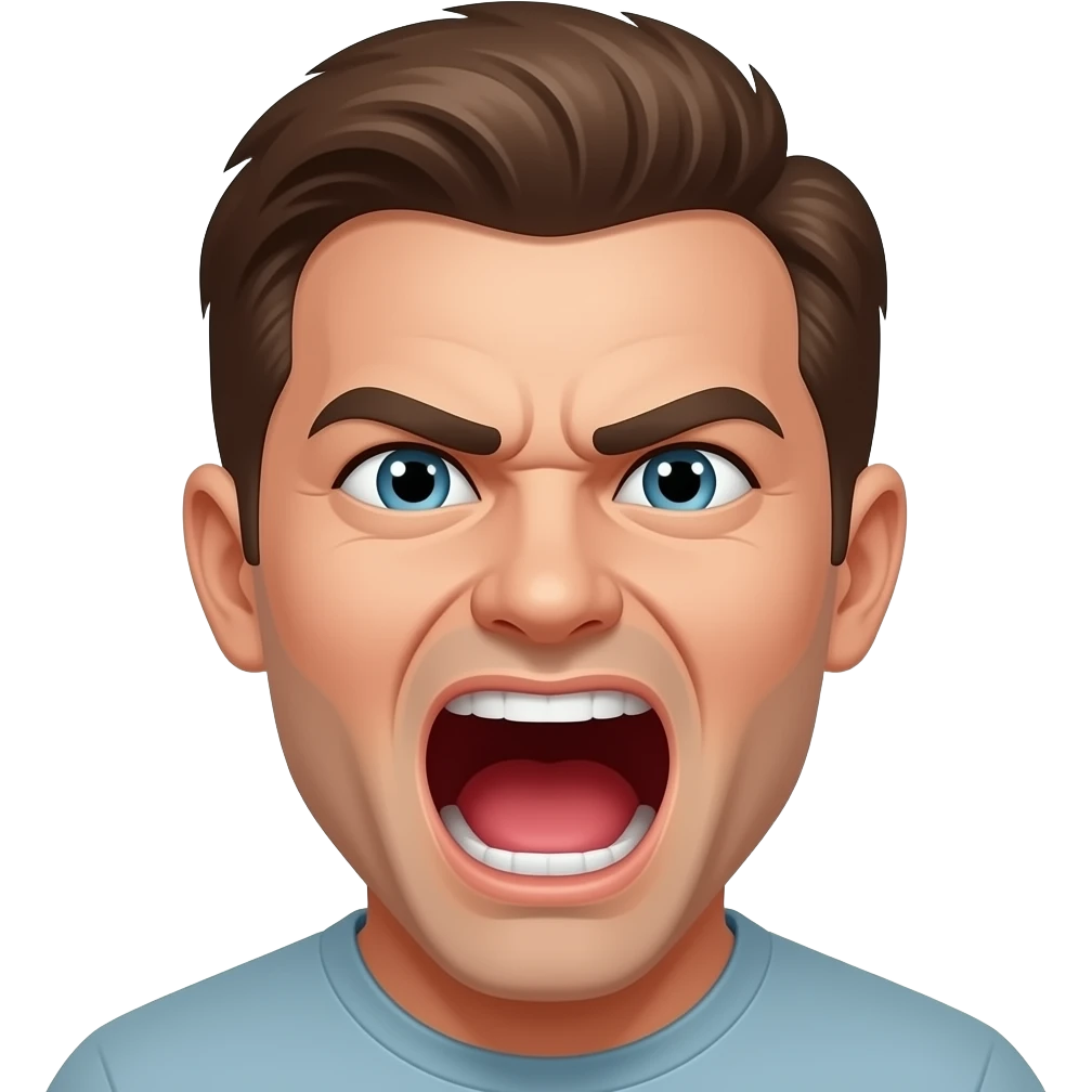 Man shouting so hard emoji