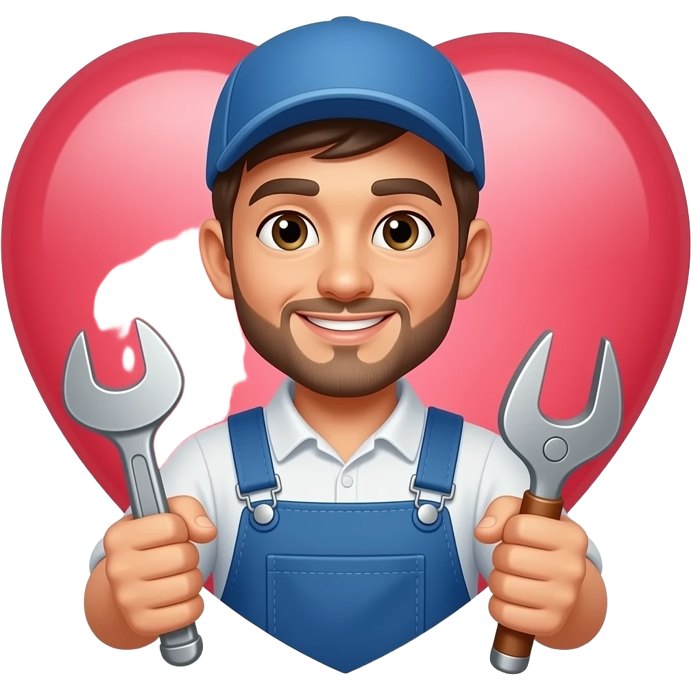 MECHANIC HOLDING A TOOLS WITH HEART emoji