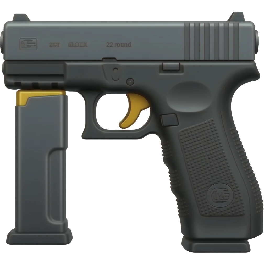 Make a Glock 45 with a 22 round extended magazine and a gold trigger ...