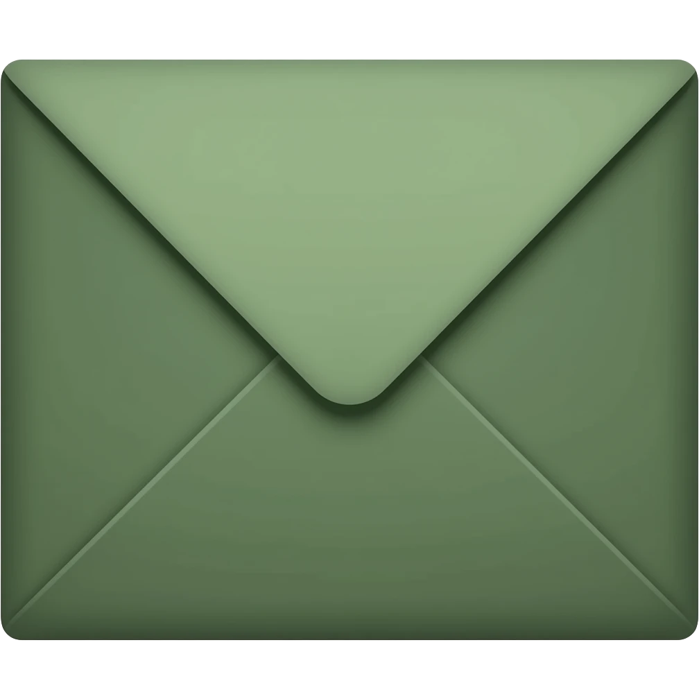 create a emvelope for dm us message is dark olive green emoji