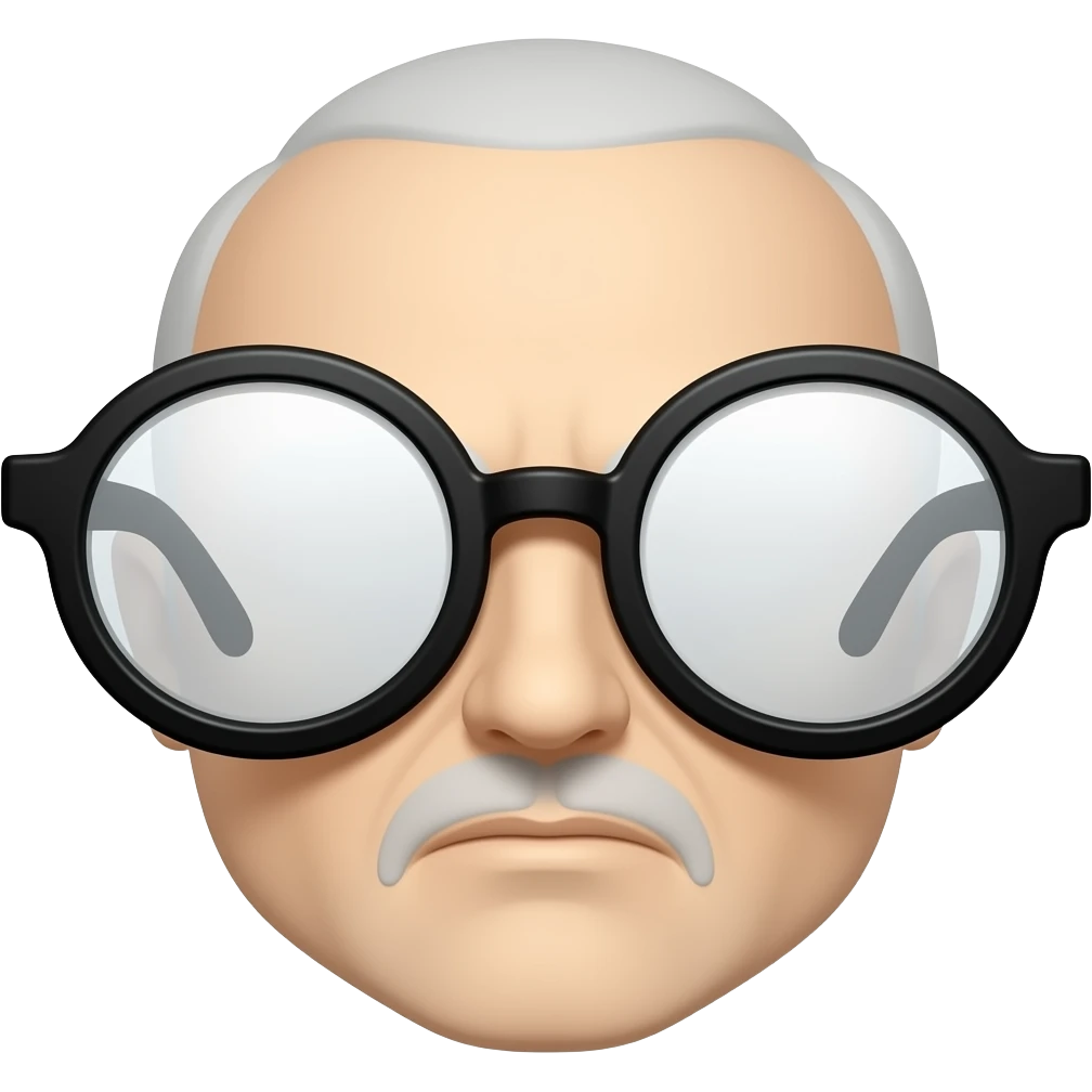 Black round glasses like in the movie "Leon" without faces, just glasses emoji