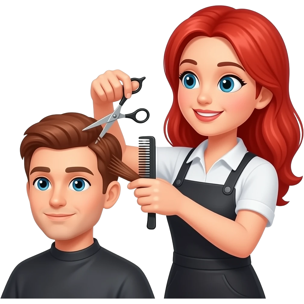 Coiffeuse métier rousse emoji