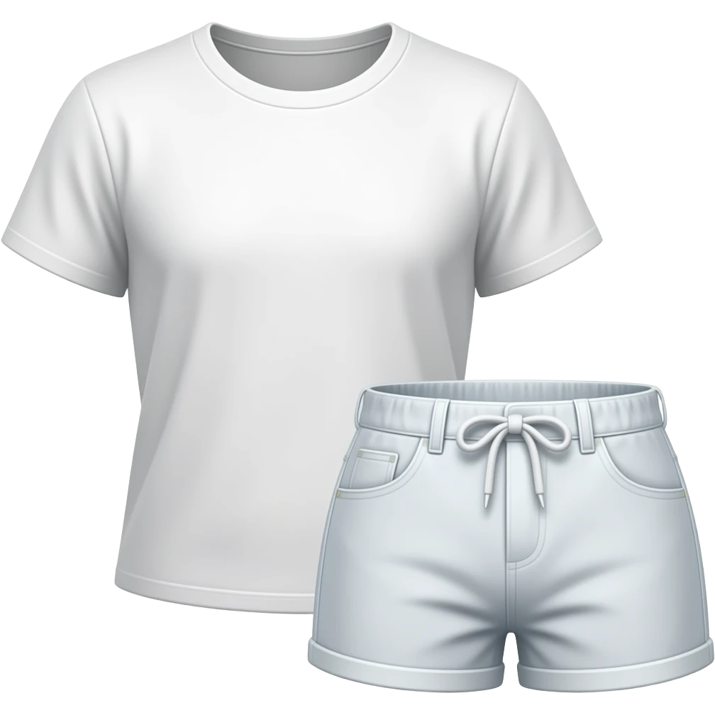 a set of t-shirt and shorts for women emoji