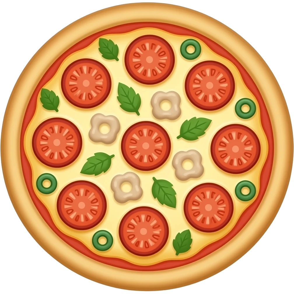 pizza tonda con nannuferi emoji