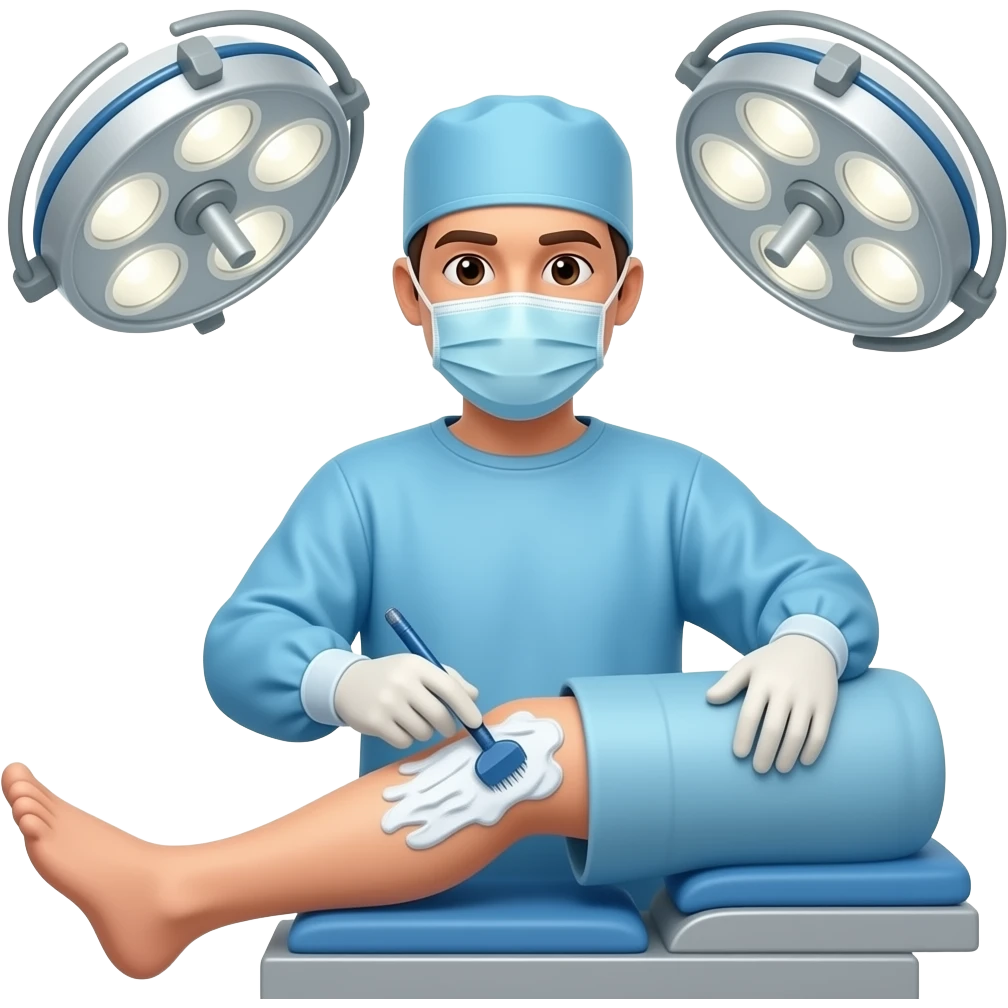 surgical field shaving leg by patient emoji