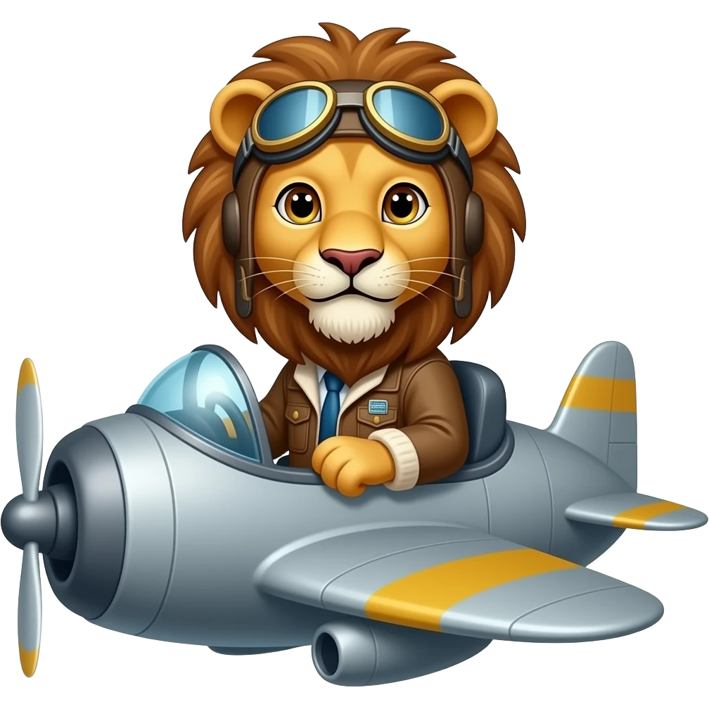 Lion Pilots in Airplanes emoji