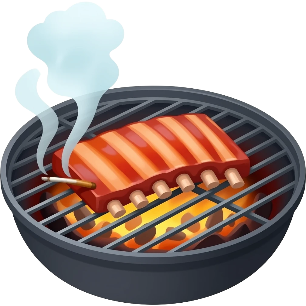 Smoking ribs on a grill emoji