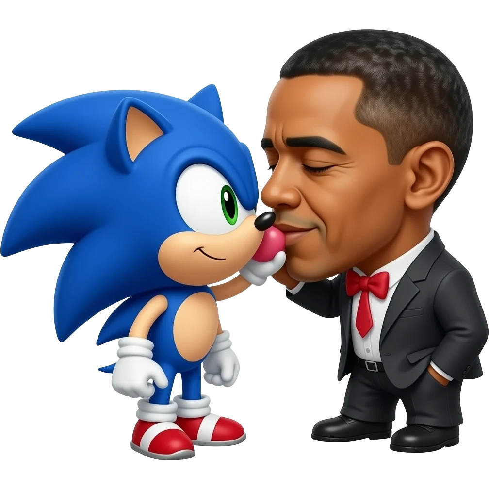Sonic Oboma kissing emoji | AI Emoji Generator