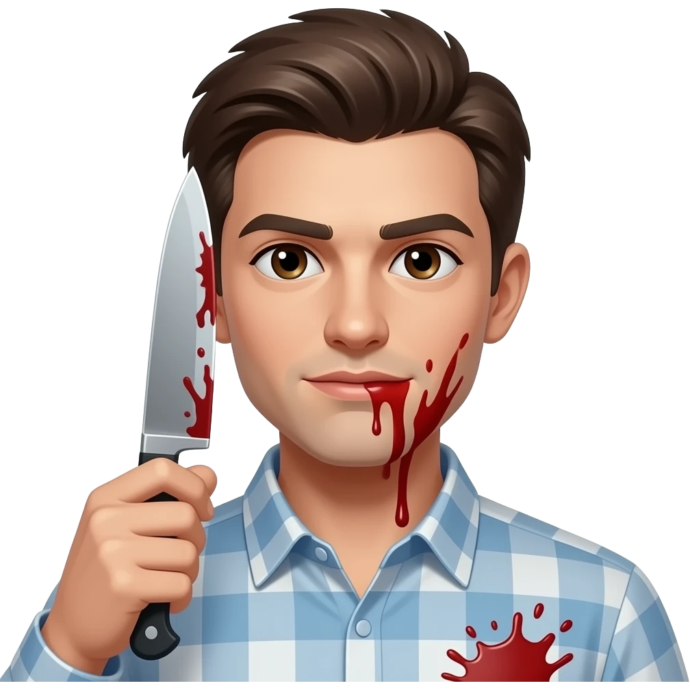 persona agarrando un chuchillo con sangre emoji