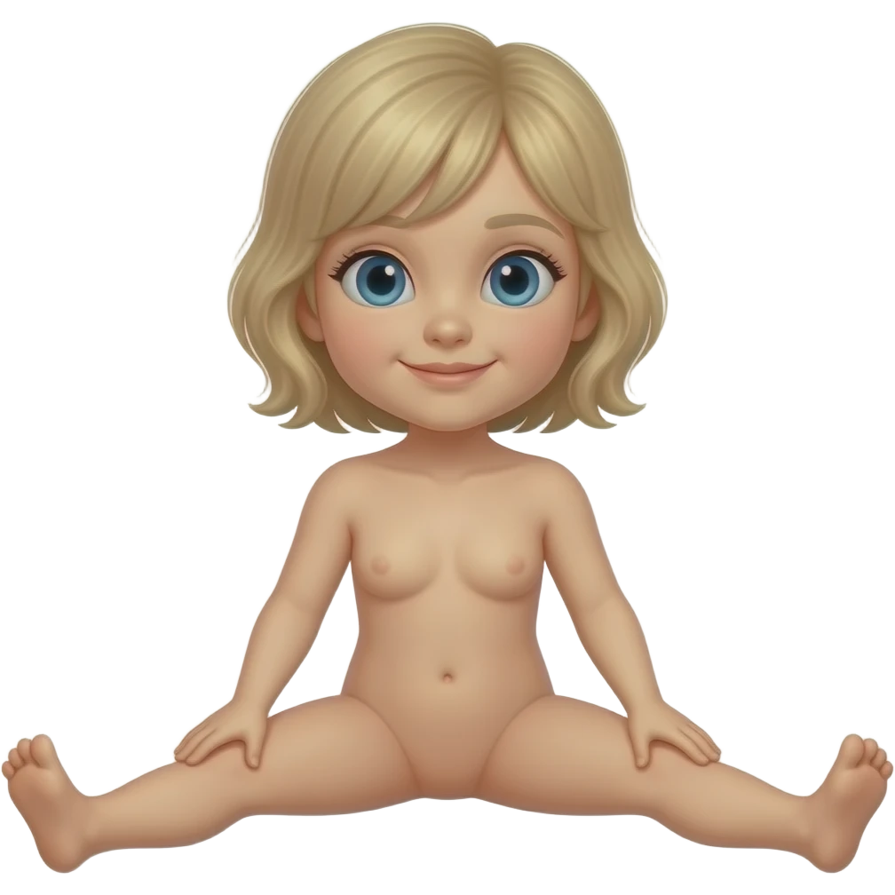 A naked child female spreading her legs emoji