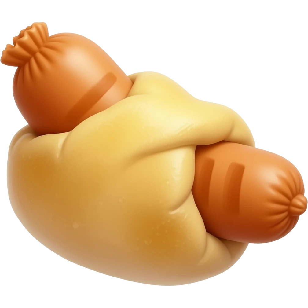 хлебобулочное изделие: сосиска завернутая в тесто emoji