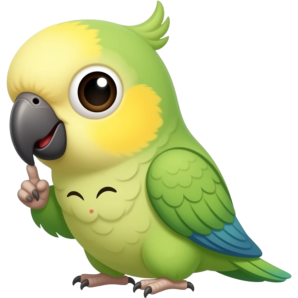 Cute Caique parrot Says morning kissing emoji
