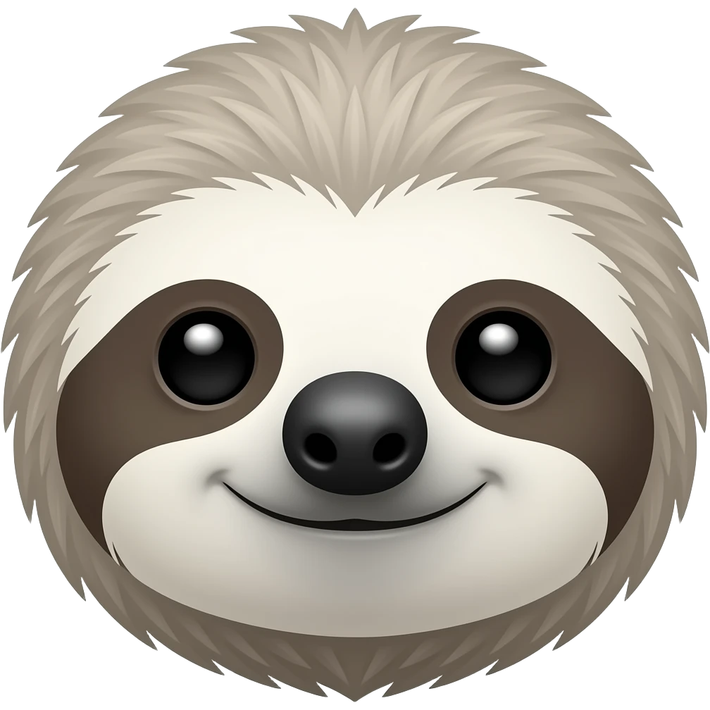 White-furred sloth face emoji