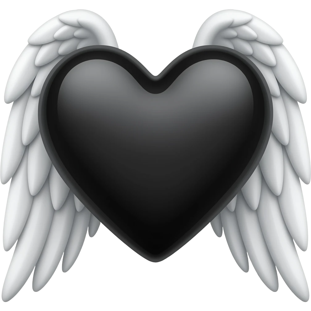 Black heart with wings emoji